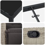 vidaXL Ensemble de salle à manger de jardin de 9 pièces gris clair en poly rotin