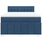 vidaXL Sommier à lattes de lit avec matelas Bleu 140x190 cm Tissu