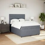 vidaXL Sommier à lattes de lit et matelas Gris foncé 140x200cm Velours