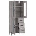 vidaXL Buffet haut Sonoma gris 69 5x34x180 cm Bois d'ingénierie