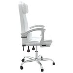 vidaXL Fauteuil de massage inclinable de bureau Blanc Similicuir