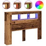 vidaXL Tête de lit à LED vieux bois 140x18 5x103 5cm bois d'ingénierie