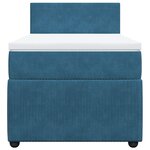 vidaXL Sommier à lattes de lit avec matelas bleu 80x200 cm velours