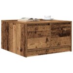 vidaXL Table basse avec tiroirs vieux bois 70 5x70x40 cm