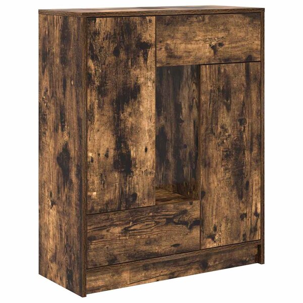 vidaXL Buffet avec tiroirs et portes chêne fumé 73x31x90 cm