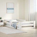 vidaXL Cadre de lit sans matelas blanc 100x200 cm bois de pin massif