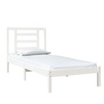 vidaXL Cadre de lit sans matelas blanc 75x190 cm bois massif