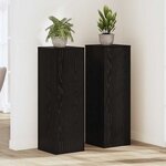 vidaXL Support de Plante 2 Pièces Chêne noir 33 x 33 x 100 cm