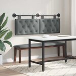 vidaXL Tête de lit suspendue Avec lumière LED Gris foncé Tissu
