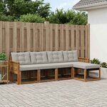 vidaXL Ensemble de canapés d'extérieur 5 pc Naturel et gris clair