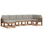 vidaXL Ensemble de canapés d'extérieur 7 Pièces Gris Naturel et Clair