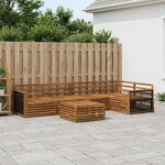 vidaXL Ensemble de canapés d'extérieur 6 Pièces Naturel