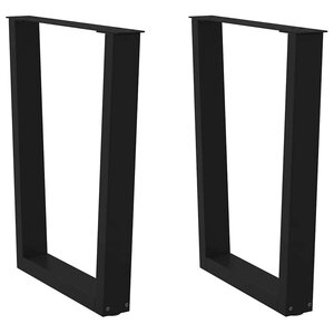 vidaXL Pieds de table à manger en forme de V  2 pièces  noir  70 x (72-73 3) cm  acier
