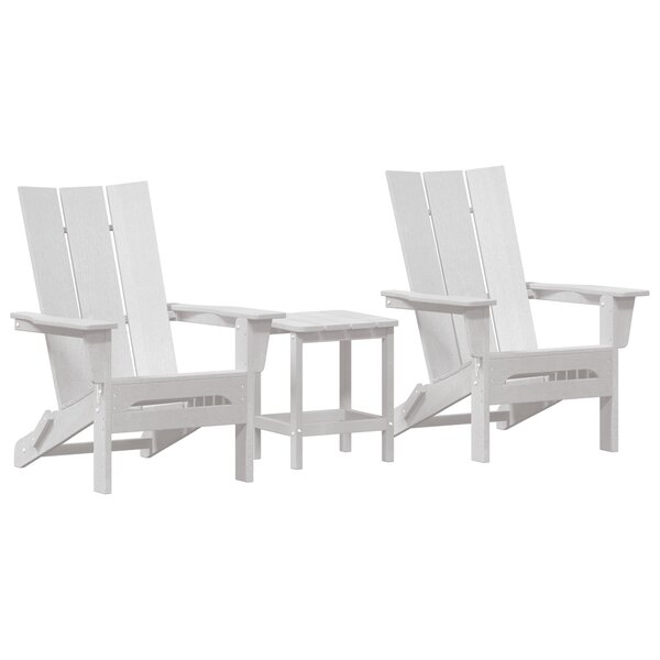 Ensemble de Salon de Jardin vidaXL 3 Pièces Blanc HDPE
