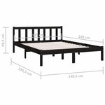 vidaXL Cadre de lit sans matelas noir bois massif