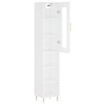 vidaXL Buffet haut Blanc 34 5x34x180 cm Bois d'ingénierie