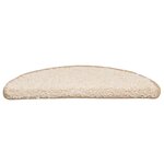vidaXL Tapis d'escalier 20 pièces 56 x 17 x 3 cm Crème Demi-rond