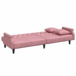 vidaXL Canapé-lit avec accoudoirs rose velours