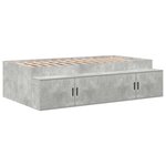 vidaXL Cadre de Lit de Rangement Gris Béton 90x190 cm