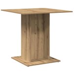 vidaXL Table à manger chêne artisanal 80x80x75 cm bois d'ingénierie