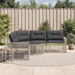 vidaXL Canapé de jardin et coussins et repose-pied en forme de L rotin