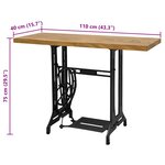 vidaXL Table console avec machine à coudre 110x40x75 cm