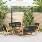 vidaXL Chaises de jardin avec table 5 Pièces Bois solide d'acacia noir