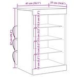 Buffet vidaXL avec lumières LED chêne artisanal 41x37x67 cm