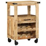 vidaXL Chariot de cuisine 55x40x80 cm Bois massif manguier brut