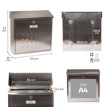 Boîte aux Lettres en Acier Inoxydable  Premium Maxi E5617  Grande capacité  Inox