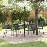 vidaXL Ensemble de salle à manger pour jardin 5 Pièces Anthracite Acier