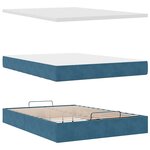 vidaXL Cadre de lit ottoman avec matelas bleu foncé 140x200 cm velours