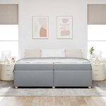 vidaXL Cadre de lit avec matelas Gris clair 200 x 200 cm tissu