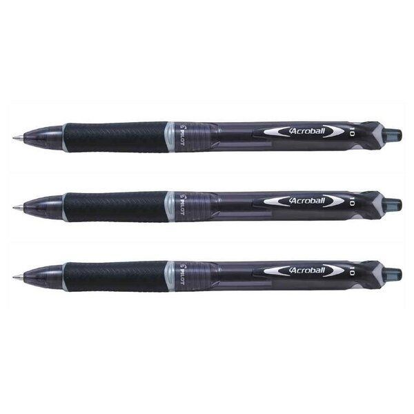 Stylo Bille ACROBALL Begreen pointe fine Noir x 3 PILOT
