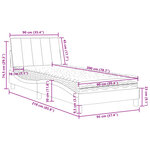 vidaXL Lit avec matelas gris clair 90x200 cm velours