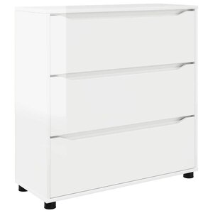 vidaXL Armoire de rangement Blanc brillant 80 x 31 x 81 cm