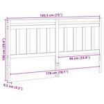 vidaXL Tête de lit avec tête de lit Cire marron 185 5 x 100 cm