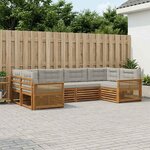 vidaXL Ensemble de canapés d'extérieur 6 Pièces Naturel et gris clair