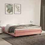 vidaXL Sommier à lattes de lit avec matelas Rose 160x200 cm Velours