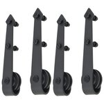 vidaXL Kits de fixation pour porte coulissante 2 Pièces 200 cm Acier Noir