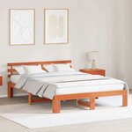 vidaXL Cadre de lit Marron 160 x 200 cm Bois de pin massif