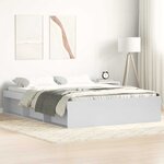 vidaXL Cadre de lit sans matelas blanc 140x190 cm