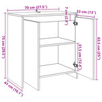 vidaXL Buffet vieux bois 70x41x75 cm bois d'ingénierie