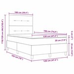 Lit à ressorts vidaXL avec matelas et lumière LED Gris clair 120x190 cm Velours