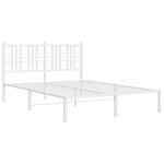 vidaXL Cadre de lit métal avec tête de lit blanc 140x200 cm