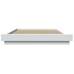 vidaXL Cadre de lit avec lumières LED blanc 120x190 cm bois ingénierie