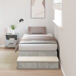 vidaXL Cadre de lit de rangement Gris béton 90x200 cm