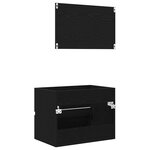 vidaXL Set de Meubles de Salle de Bain avec tiroir 2 Pièces Chêne noir