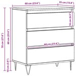 Buffet vidaXL avec tiroirs en bois ancien 60x35x70 cm en bois d'ingénierie