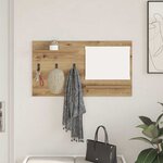 vidaXL Porte-manteau mural avec miroir chêne artisanal 90 x 10 x 50 cm